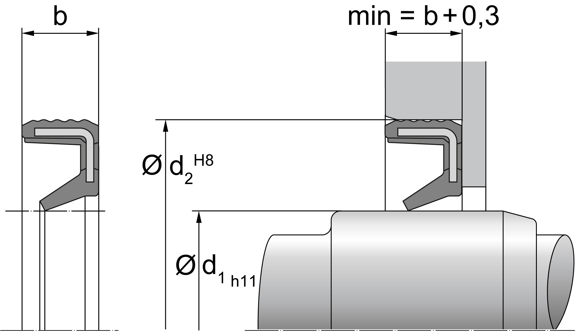 TESNILO OLJNO WAOK NBR DTM DICHTOMATIK 26x34x4 — 26*34*4 26×34×4 mm (2/2)