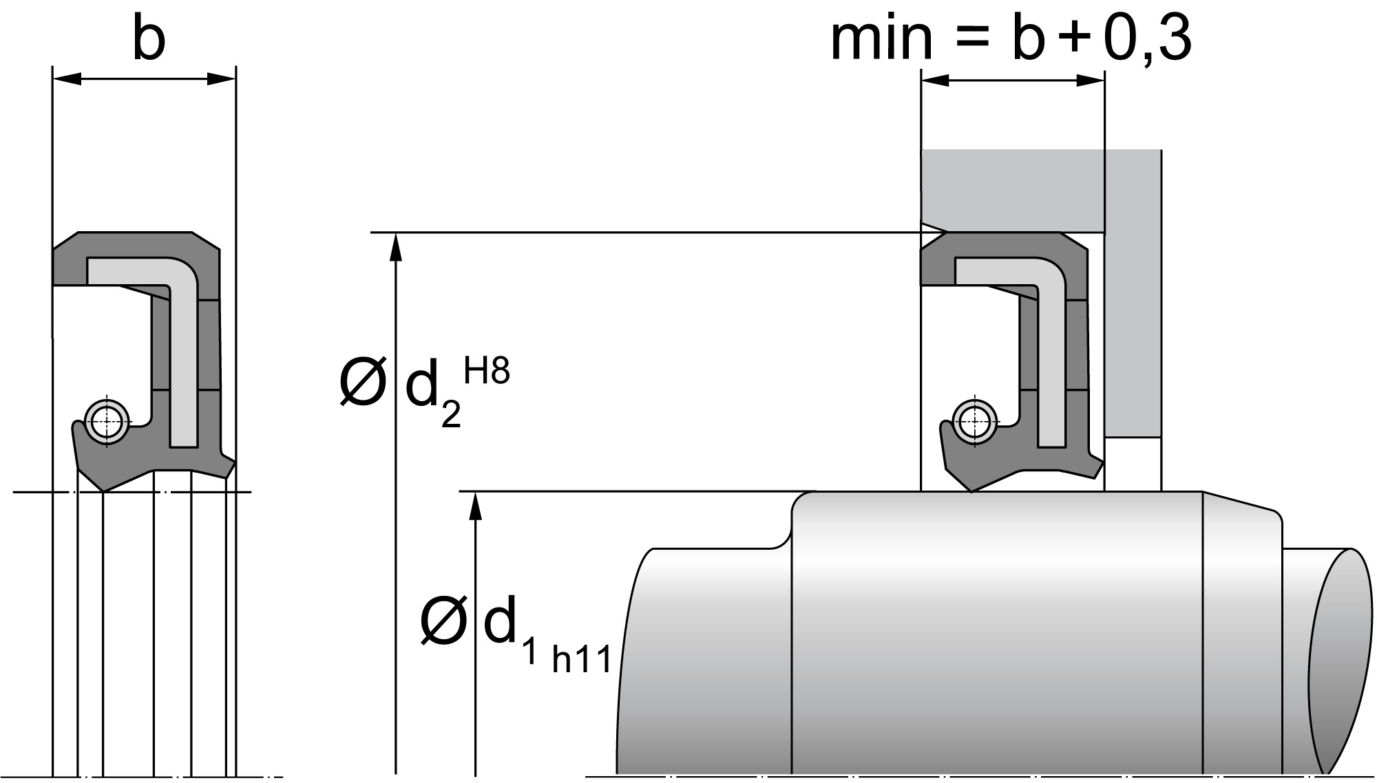 Oil seals (DICHTOMATIK) DICHTOMATIK 65x90x7 WASY NBR — 65*90*7 65×90×7 mm (2/2)