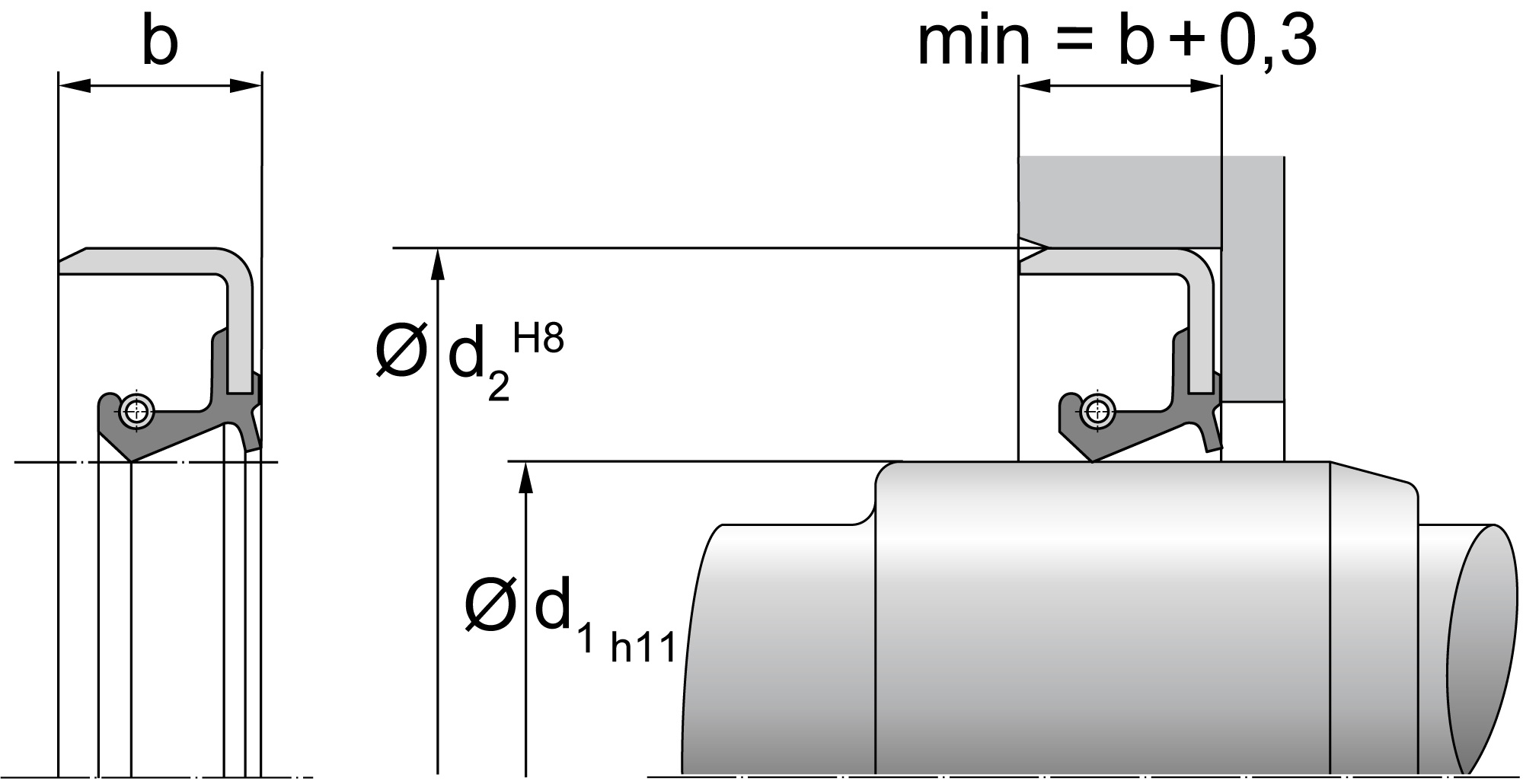 Oil seals (DICHTOMATIK) DICHTOMATIK 35x50x7 WBS NBR — 35*50*7 35×50×7 mm (2/2)