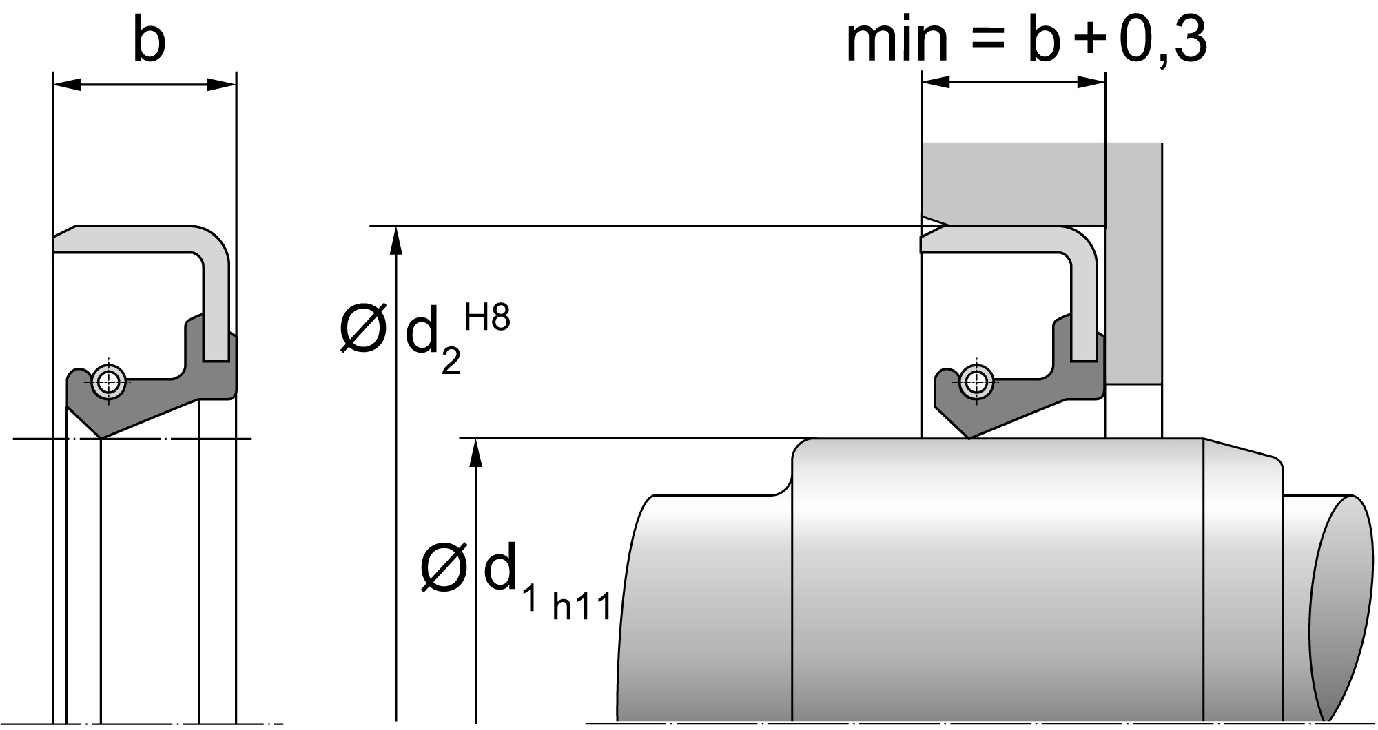 TESNILO OLJNO WB NBR DTM DICHTOMATIK 58x72x8 — 58*72*8 58×72×8 mm (2/2)