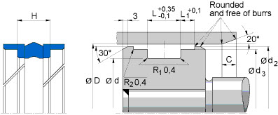 Hydraulic piston seal (FREUDENBERG) FREUDENBERG 90x80x11,6 T19 AU — 90*80*11,6 90×80×88.5 mm (2/2)