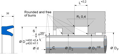 Hydraulic rod seal (FREUDENBERG) FREUDENBERG 560x580x14,6 TM20 AU — 560*580*14,6 560×580×14.6 mm (2/2)