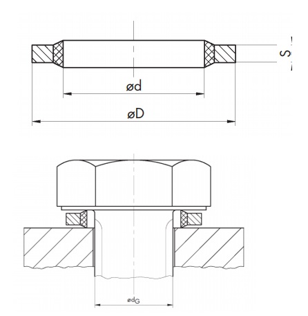 Usit Rings (DICHTOMATIK) DICHTOMATIK 7,3x10,2x1 (INOX) USIT-US — 7,3*10,2*1 (INOX) 7.3×10.2×1 mm (2/2)